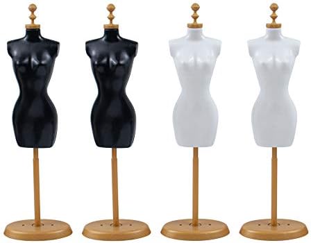 AUEAR, 4 Set Elbise Bez Elbisesi Plastik Ekran Destek Tutucu Manken Modeli Standı 2 Renkler