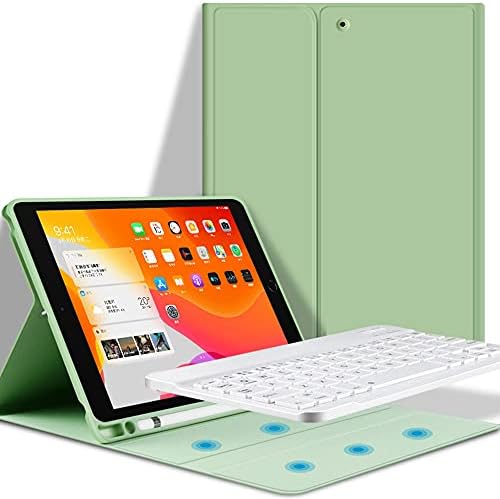 MKNEDS için iPad 9th / 8th Nesil, Ayrılabilir Bluetooth Klavye Kapak 10.2 inç İnce Kılıf ile kalemlik, için iPad 9th Nesil 2021/8th