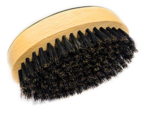 Adam ve Yele Premium El Yapımı Oxhorn Askeri Tarzı Orta Sert Doğal Domuzu Kıl erkek Saç Fırçası Yüz Saç ve Sakal Bakımı için