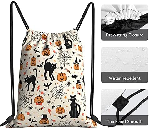 Cadılar bayramı Kabak Örümcek Kedi Yarasa İpli sırt çantası Erkekler & Kadınlar için Su Geçirmez Dize Çanta Naylon Spor Spor