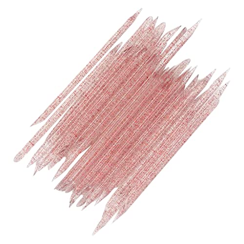 NC 100 Adet Kristal Sticks Nail Art Tasarım Kullanımlık Çift Uç Sopa İtici Manikür Kaldır Aracı Çatal Çivi Manikür Araçları-Kırmızı