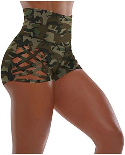GOODTRADE8 Pantolon Kadınlar için Kalça Yüksek Bel Düz Renk Bage Sweatpants Yoga Şort