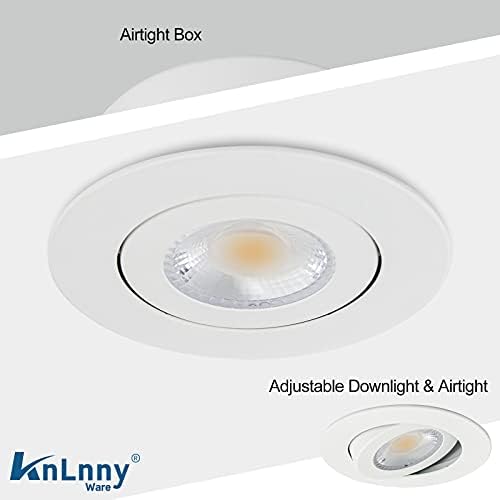 4 İnç Led gömme ışıklar,KnLnny eşya Gömme Aydınlatma Bağlantı Kutusu ile 9W 750LM Kısılabilir LED Gömme Tavan Işığı, Ayarlanabilir