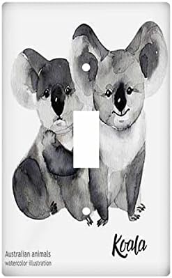 Nicokee Anahtarı Duvar Plaka Dekoratör Outlet Kapakları Kapakları Avustralya Koala Hayvanlar Bebek Çeşit Sanat Sevimli Suluboya