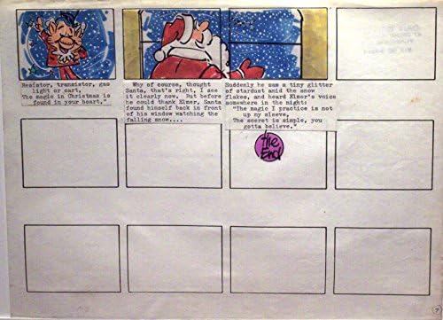 Elmer Sihirli Elf Orijinal Sanat Noel Baba ile Noel Komik Hikaye