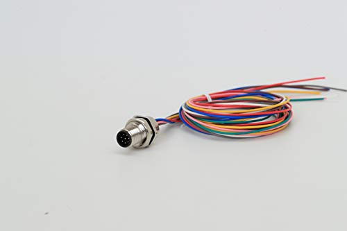 VELLEDQ Alan Montaj Sensörü / Aktüatör Paneli Dağı Bağlayıcı M12 8-Pin Erkek A-Kodlama Arka Flanş Ortak ile 1 M / 3FT 24AWG Kablo