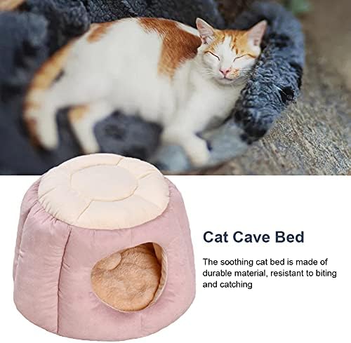 Kedi Mağara Yatak, Katlanabilir Sıcak Kedi Mağara Yatak Pet Uyku Evi, yumuşak Yarı Kapalı Kapalı Pet Kedi Yatak Kediler ve Küçük