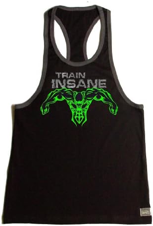 Crazee Giyim Siyah/Gri/Neon Yeşil Tren Insane Vücut Geliştirme Tank Top