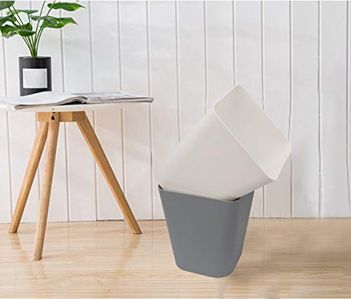 Feiupe 1.6 Galon Küçük çöp tenekesi çöp Sepeti için Mutfak Ofis Banyo,2 Paketi(1.6 Galon (2 Paketi), Beyaz + Gri)