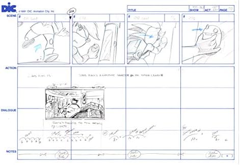 Sonic Yeraltı Büyük Elle Çizilmiş Üretim Storyboard 1999 DIC Pg 90