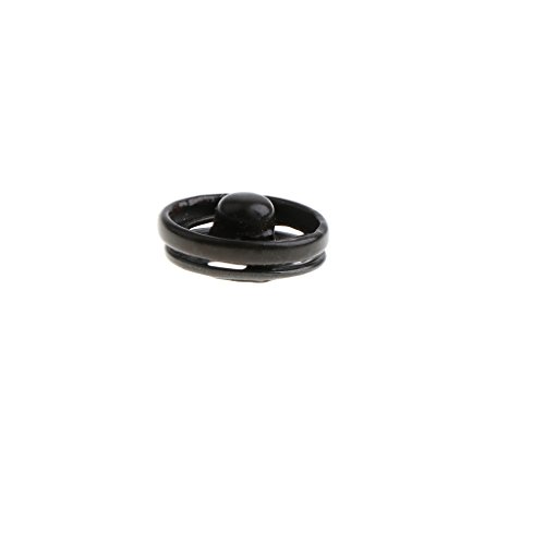 F Fityle 50 Çift Dikiş Aksesuar Yapış Bağlantı Elemanları Basın Düğme Metal Snaps Giyim Zanaat-Siyah, 12mm