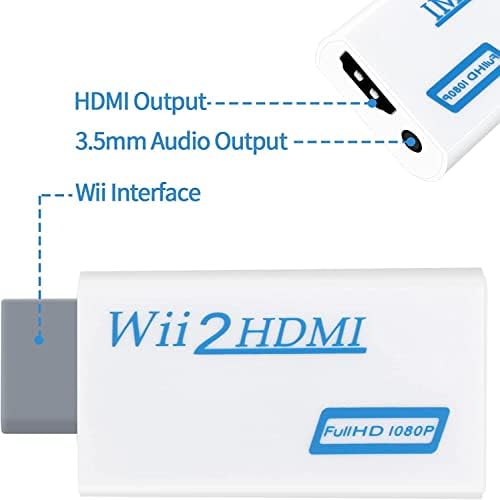 Wii'den HDMI Dönüştürücüye, Wii'den HDMI Adaptörüne Wii Konsolu Çıkışı ile 3.5 mm Jaklı Video ve Ses Ses Wii HDMI Çıkışı Wii