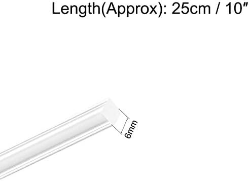 KFıdFran Akrilik Kare Çubuk, 6mm x 6mm x 10 inç Şeffaf Plastik Çubuk Katı PMMA Bar(Akrilik-Quadratstab, 6mm x 6mm x 10 Zoll durchsichtiger