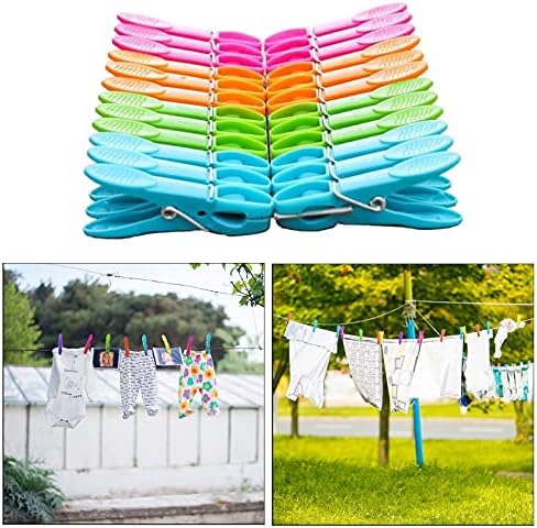 Yıju 24 Parça Plastik Renkli Giysi Pimleri Çamaşır Rüzgar Geçirmez Ev Giysileri