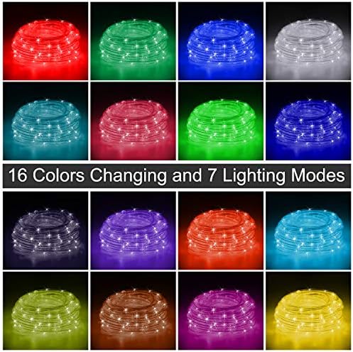 RundA halat ışıkları, 2 paket 33 FT 100 LEDs peri dize ışıkları uzaktan kumanda ile, 16 renk değiştirme parlaklık ayarlanabilir