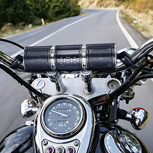 Kemimoto Motosiklet Stereo, Motosiklet Hoparlör Motosiklet Bluetooth Radyo için 7/8-1.25 Gidon Montaj, Ses Motosiklet Su Geçirmez