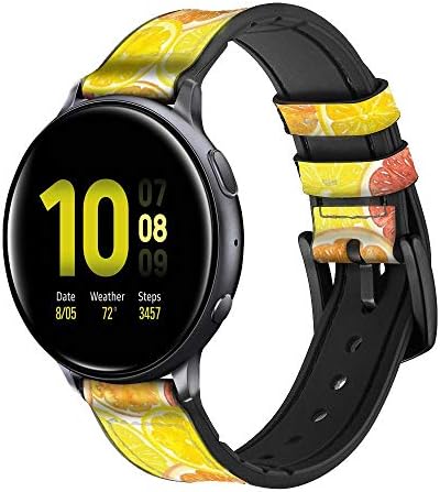 CA0711 Limon Deri ve Silikon akıllı saat Band Kayışı için Samsung Galaxy İzle, Watch3 Aktif, Active2, Dişli Spor, Dişli S2 Klasik