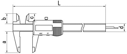 MeterTo IP65 Su geçirmez Dijital Kumpas 0-200mm Çene 50mm Doğruluk ±0.03 mm Çözünürlük 0.01 mm mm / inç