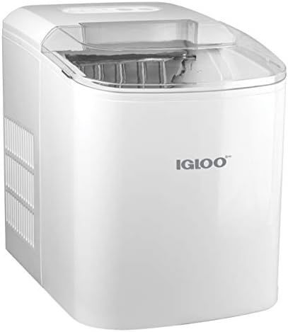 Igloo ICEB26WH Otomatik Taşınabilir Elektrikli Tezgah Üstü Buz Makinesi Makinesi, 24 Saatte 26 Pound, 7 dakikada 9 Küp Hazır,