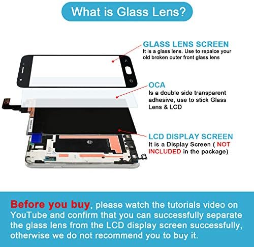 ıçin Samsung Galaxy J3 SM-J320FN Ön Dış lens camı Ekran Değiştirme ile OCA Onarım aracı Kiti (Siyah)