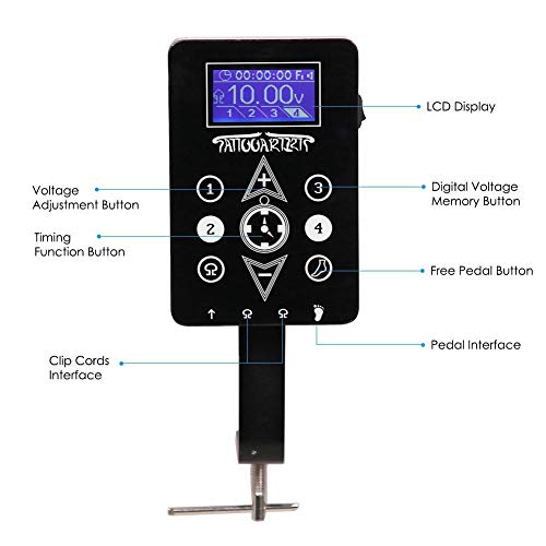 Dövme Güç Kaynağı Kiti Dijital LCD Dokunmatik Ekran Dövme Güç Bankası Döner/Bobin Dövme Makinesi için İki Arayüz (ABD Plug)