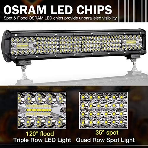 LED ışık çubuğu, Niking Oto 18 inç 408 W Quad Row Off Road LED sürüş ışıkları nokta taşkın Combo ışın OSRAM sis farları Kamyonlar