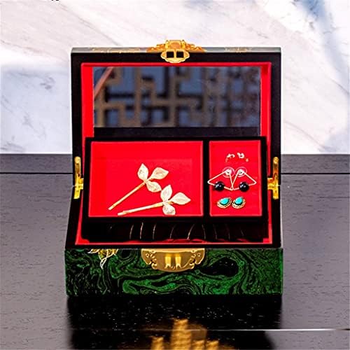 SMLJLQ Mücevher Kutusu Vintage Mücevher Kutusu Depolama Organizatör Göğüs Kutusu Hazine Çin Tarzı Biblo Kutusu Düğün Hediyeleri