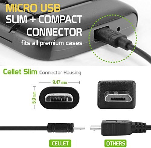 Cellet PMİCROMS21 Hızlı Şarj 4ft Mikro USB Kablosu ile 2.4 Amp Çıkış Çift USB Araç Şarj LG Risio 3 için Uyumlu, K20, Harmony,