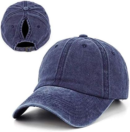 At kuyruğu Beyzbol Şapkası Vintage Pamuk, Yıkanmış Sıkıntılı Dimi Ayarlanabilir Baba Şapkası Kadınlar veya Kızlar için