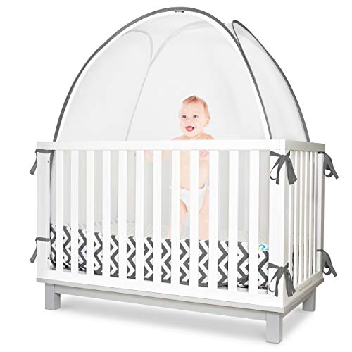 KinderSense-Bebek Güvenliği Beşik Çadırı-Bebeğin Dışarı Çıkmasını Önlemek için Premium Yürümeye Başlayan Beşik Topper - Mesh