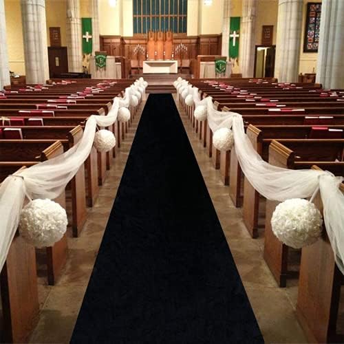 Düğün Süslemeleri Siyah Koridor Koşucu Kadife Düğün Koridor Koşucular 2FT Geniş 10FT Uzun Lüks Kalite Parti Olay Halı Polyester