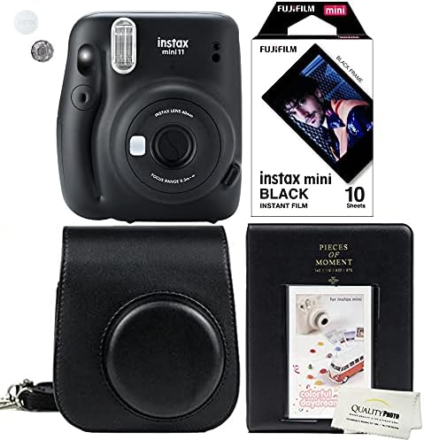 Fujifilm Instax Mini 11 Kömür Gri Anında Kamera Artı Eşleşen Durumda, Fotoğraf Albümü ve Fujifilm Karakter 10 Filmler (Siyah)…