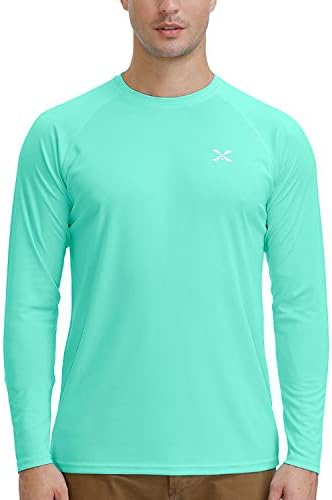 Erkek UPF 50 + Uzun Kollu Güneş Gömlek UV Koruma Hızlı Kuru Hafif Gömlek Yürüyüş Balıkçılık Yüzmek T Shirt