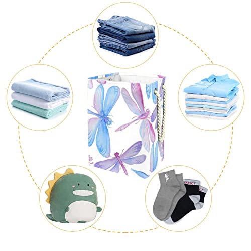 Çamaşır Sepeti Mavi Yusufçuk Katlanabilir çamaşır sepetleri Giysi Sepetleri çamaşır kutusu Su Geçirmez Astar ve İpli 19. 3x11.
