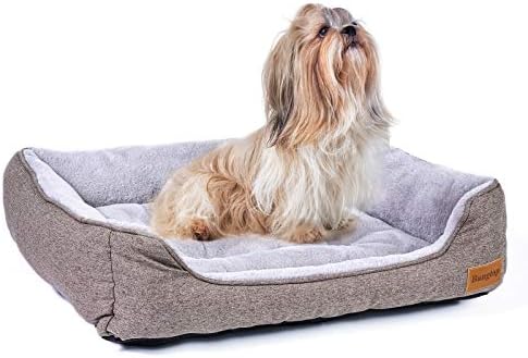 Küçük Orta Büyük Köpekler ve Kediler için BANGTOP Köpek Yatağı, Çiğneme Korumalı Ortopedik Dayanıklı Köpek Yatağı Kabarık Yıkanabilir