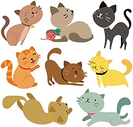 Sevimli Kediler Demir on Transferler yamalar Set 4 adet ısı transferi çıkartmalar Çeşitli güzel kedi tasarım Demir on Aplikler