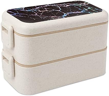 Soyut Gökkuşağı Çizgili bento kutusu çift taraflı toka dışarı Çıkmak yiyecek kutusu çift katmanlı Taşınabilir yemek kabı