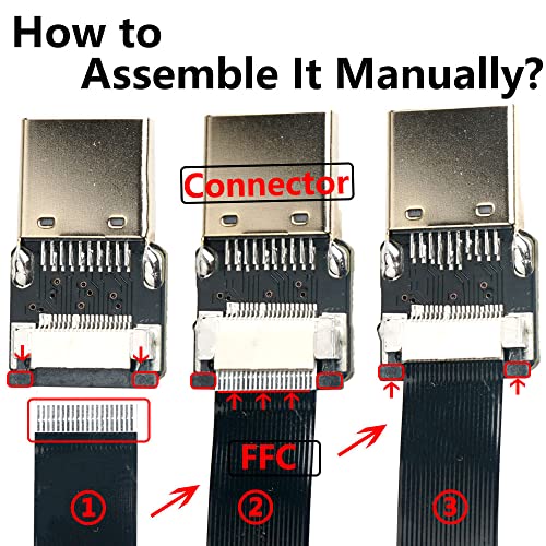 1 pcs için DJI HDMI Uyumlu Konnektör Esnek Kablo Mikro HDMI Mini HDMI / HDMI Kadın 90/270 Derece FFC 20pin Düz şerit Kablo, FFC-100cm