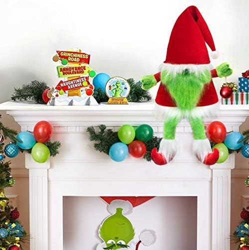 ORYANTAL KİRAZ Noel Ağacı Topper-Büyük Noel Cüceler Şapka Toppers-Benzersiz Tatil Süslemeleri Komik Ev Dekor-Kırmızı Beyaz Yeşil