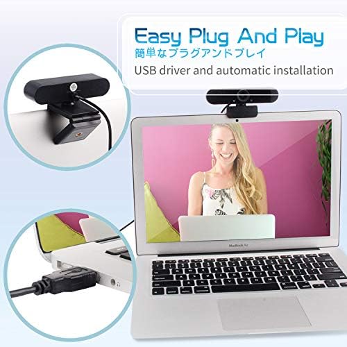 Mikrofon ile Webcam, Taşınabilir 2 K 1440 P HD Geniş Açı Buharda Web Kamera Masaüstü Bilgisayar Laptop için Tripod ile, Video