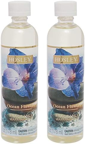 Hosley 2 Set Okyanus çiçekleri Koku ısınma yağları 6 Ons. Spa Meditasyon Banyo Ayarları için ideal