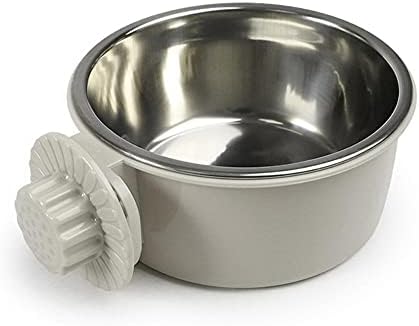 Sandık Köpek Kase Çıkarılabilir Paslanmaz Çelik Asılı evcil hayvan kafesi Kase Gıda Su Besleyici 2-in-1 Plastik kase Köpek Orta