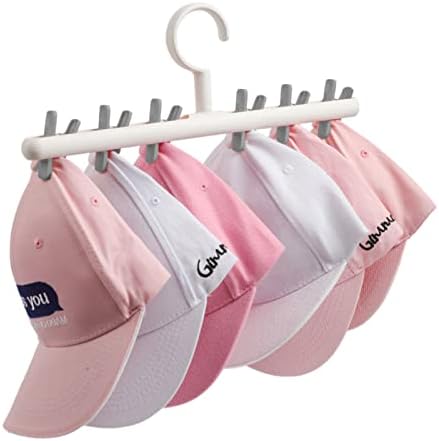 6 Kancalı Dolap için Şapka Rafı, Dolap için Beyzbol Şapkası Tutacağı, Kapaklar için Klipsli Çok Fonksiyonlu Plastik Askı Çorap