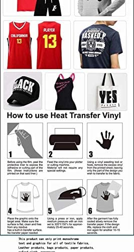 12 x 10' Feet ısı transferi vinil rulo HTV için CRI / Cut Siluet Cameo kesmek kolay & ot, DIY ısı basın tasarım için T-Shirt,