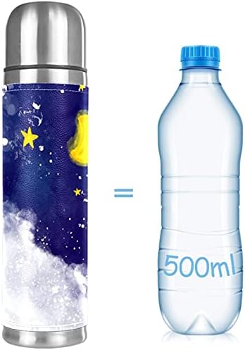 Termos bardak yıldız ay Galaxy vakum yalıtımlı su şişesi 16Oz Termo kupa erkekler kadınlar için