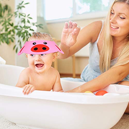Kisangel 3 Adet Karikatür Şampuan Ayarlanabilir Duş Saç Yıkama Şapka Ayarlanabilir Banyo Kap Bebek Yürüyor için